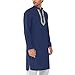 Muslim Clothes for Men Thobe for Men Kaftan Kurta Robe Nightgown Tunic Fashion Party Long Sleeve Shirts Oversized Button Down Shirt Soft O-Neck Solid Fit T-Shirt Gents Navy