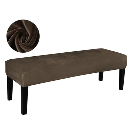 Housse de canapé extensible haut de gamme pour banc couleur café