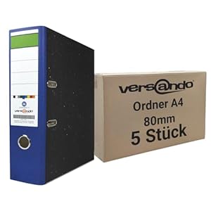 Versando Premium Aktenordner A4 80mm 5 Stück
