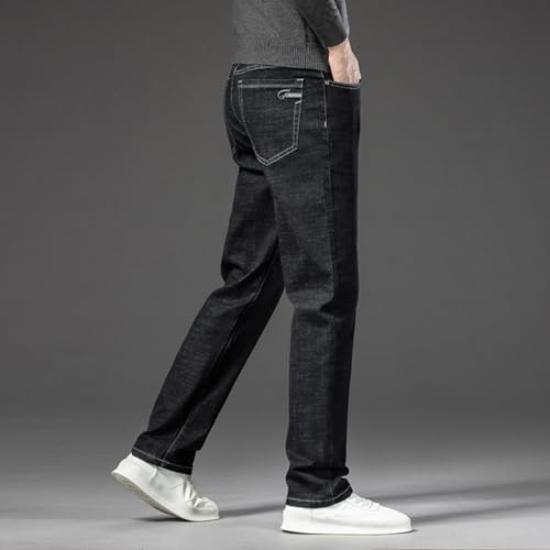 Jeans Pants Trousers Denim Fat Plus Large Stretch Business Trendy Casual Loose Commuter Straight Leg for Men4