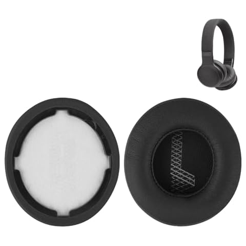 Replacement LIVE400BT Earpads for JBL Live 400BT/ Live 460NC Headphone, A Pair of Protein Leather & Memory Foam Earmuffs Cushions Ear Cups Cover Repair Parts, Black Cover