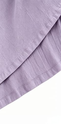 Image of Women's 65% Polyester 35% Cotton Crew Neck Midi Dress, Short Sleeve Dress with Pockets for Summer Daily Wear