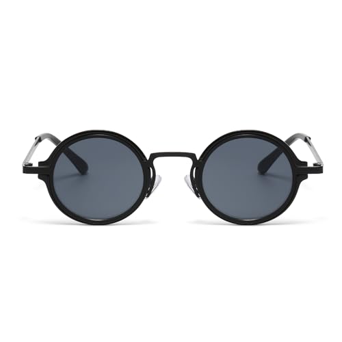 LJCZKA Retro Round Sunglasses for Men Women Vintage Small Round Sunglasses Classic Circle Punk Shades Unisex UV400 Protection3