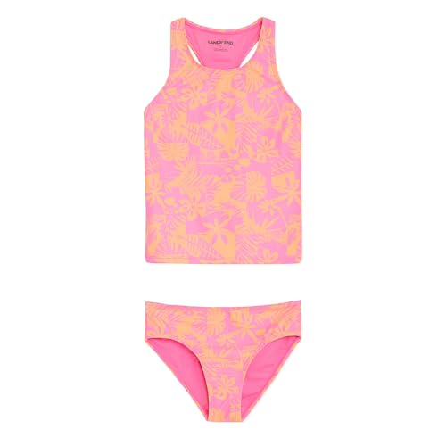 Image of Lands' End Girls' UPF 50+ Swim Bikini Bottom and Racerback Tankini Set