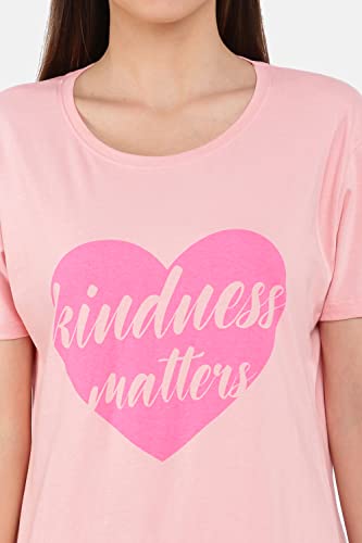 Image of 9shines Label Cotton Plus Size Long T-Shirt Tunic | Hip Covering Regular Top Nightwear| Sleepshirt Lounge wear for Women with Pocket (M-7XL)