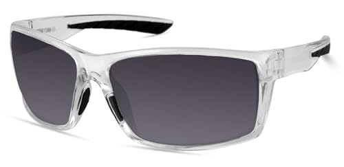 Harley-Davidson Men's Narrow Angular Sunglasses, Crystal w/Gradient Smoke Lens