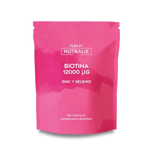 Biotina 12.000 mcg Complex - Para Cabello Piel Uñas - Hombre y Mujer | Mujer y Hombre, Zinc Selenio, Biotina Complex Vegetariana, 90 Cápsulas Nutralie