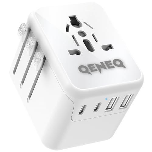 Reiseadapter Weltweit Reisestecker Mehrfachsteckdose Universal Adapter -Travel Steckdose Worldwide mit 2 Typ C 2 USB A und 1AC Stecker Internationaler Deutschland zu USA UK Japan Thailand Australien