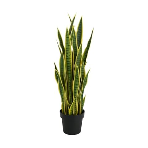 TDIAOL 35" Sansevieria Artificial Snake Plants, 3FT Tall Fake Sansevieria Tree in Pot with 32 Leaves, Faux Plant for Home Office Garden Decoration Cover