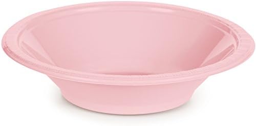 Creative Converting Touch of Color Plastic Bowls Party Supplies, 12oz, Classic Pink