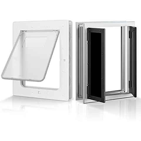 Dog Door, Aluminum Doggie Door for Medium Dog and Pets, Energy Efficiency, Easy to Install Cover