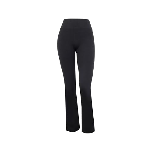 FREDDY - WR.UP® WRUP38HS2624 Pantalon de coupe haute en jersey bi-élastique et bas légèrement évasé, Noir , M