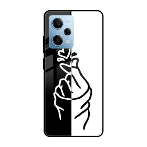 Image of SmashItUp Patter | Finger | Girl Design | Black and White Designer Printed TPU Metal Case Mobile Back Cover for Redmi Note 12 Pro 5G