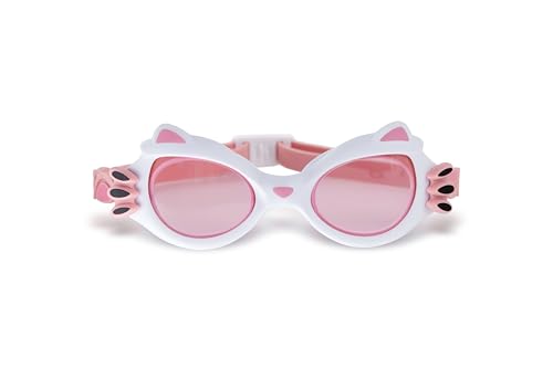 Girls Swim Goggles, Cartoon Goggles for Toddler Kids Girls Age 2-8, Anti-Fog, UV 400 Protection, Adjustable,PC Lens, Large Frame, Comfortable Fit,