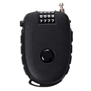 Gepäckkabelschloss, einziehbare 4-stellige Kombination, tragbares Drahtschloss, sicher für Kamera, Kajak, Koffer, Helm, Rucksack, Reisen, Schule, Fitnessstudio, Schließfach, 9,5 x 6,5 x 2,2 cm