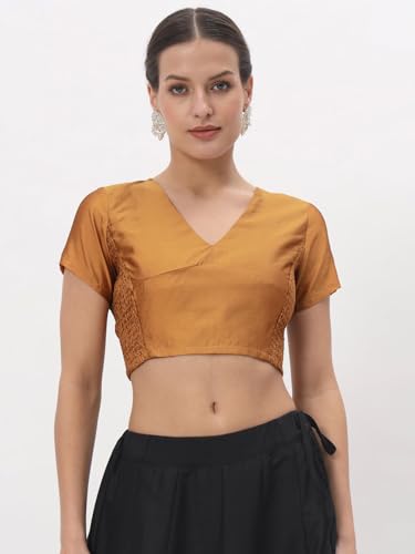 Image of studio rasa Women's Silk Blend Stretchable Blouse for Festive Wedding Party