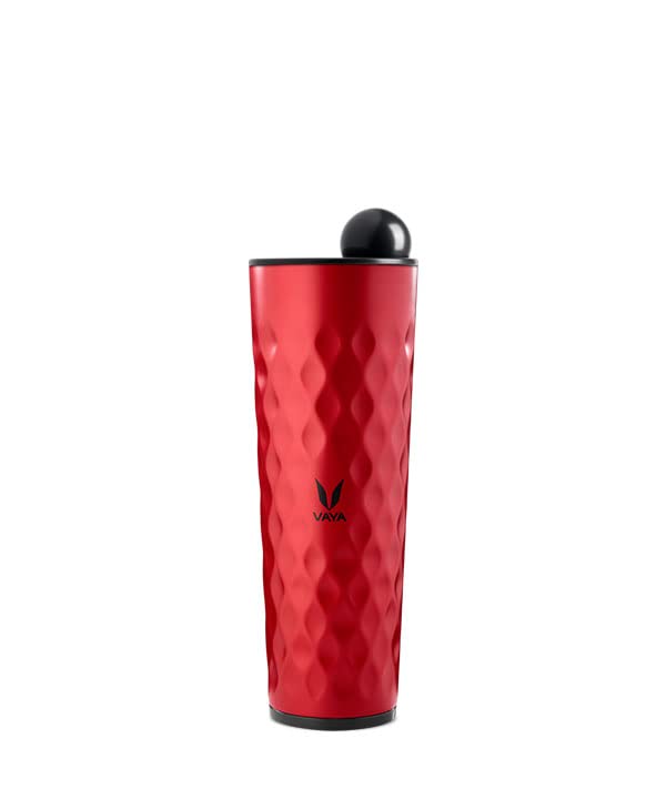 VAYA DRYNK Stainless Steel Water Bottle for Office, 600ml Vacuum Insulated Water Bottle with Globe Lid for Easy Drinking Hot and Cold Water Thermos Flask Bottle, Leakproof Travel Bottle,Red