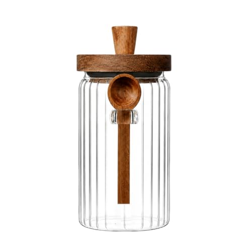 ANSQU Glass Jar with Spoon, 34oz Airtight Coffee Bean Container