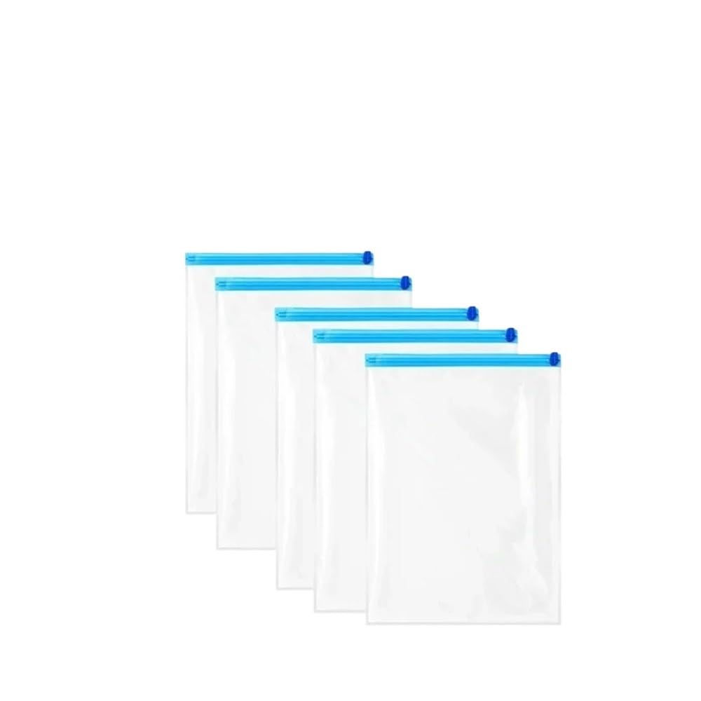 5 Pack Vacuum Compression Bags For Travel-Reusable Space Saving Storage, Organizer For Clothes&Luggage(5pcs Bags,50x70cm)