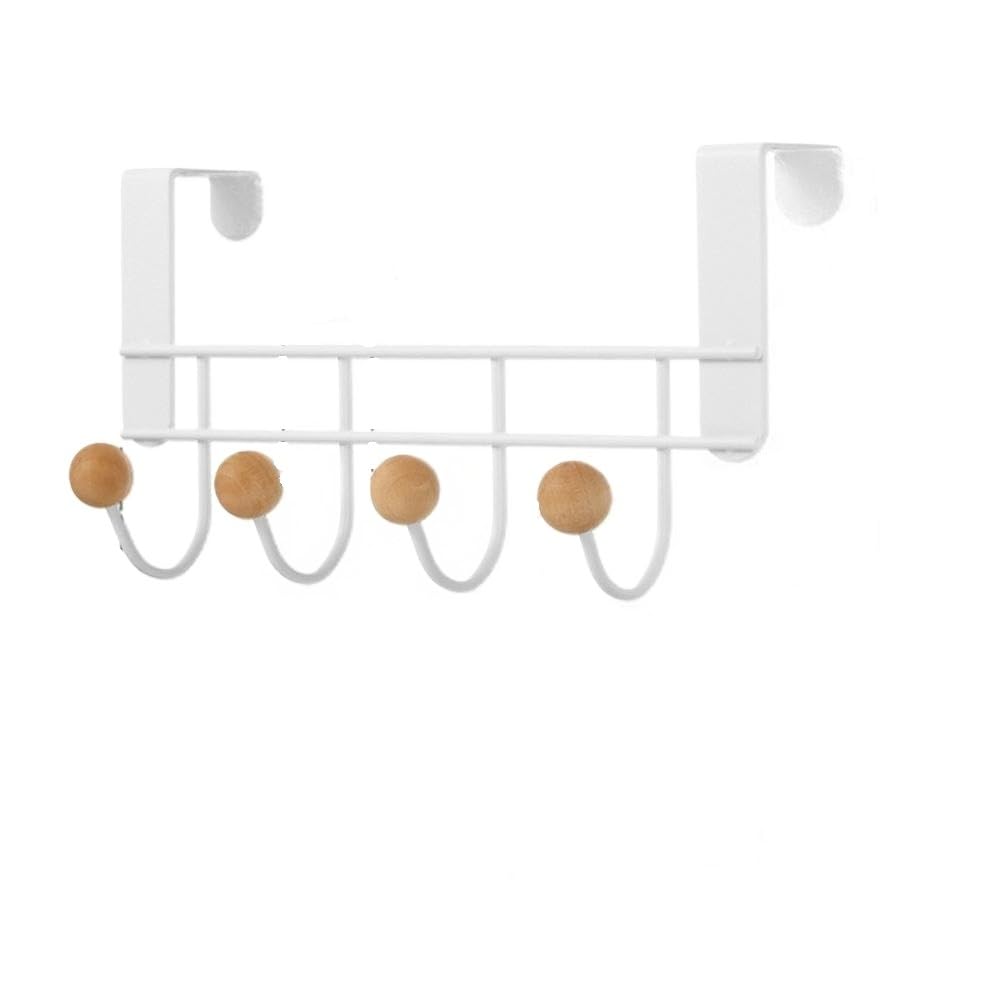 BFSAzasc Over Door Hanger Over The Door Hooks, Bedroom Hangers No-Drill Behind Clothes and Hat Over Door Hook(White)