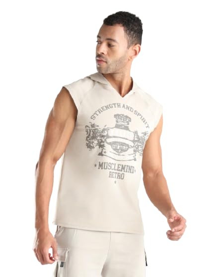 Men's Sleeveless Hoodie Tank | Lightweight Cotton Blend Gym Vest with Hood | Breathable Training Hoodie for Gym, Running, Sports & Casual Wear |-image-9