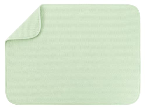 Image of S&T INC. Dish Drying Mat, 18 inch x 24 inch, XL, Mint Green