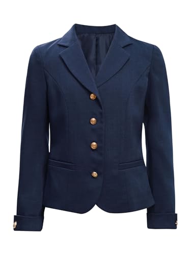 Kids Girls School Uniform Button Down Blazer Jacket Long Sleeve Notched Collar Suit Coat with Pockets3