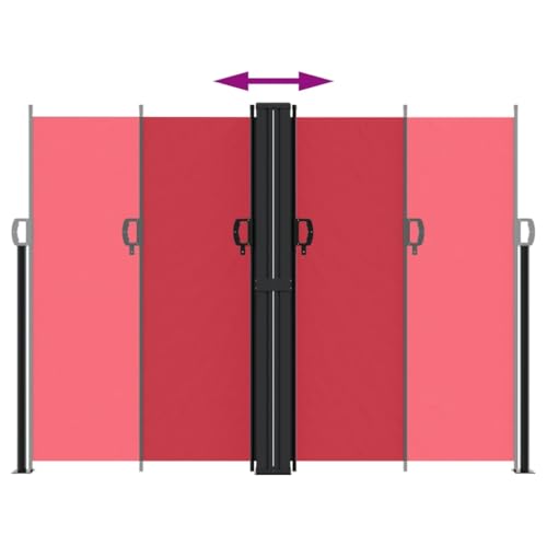 Store latéral extensible rouge 180x1200 cm pour jardin