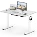 Produktbild FLEXISPOT EF1W-EU + PR1206-White Stehpult, elektrisch, höhenverstellbar, Schreibtischgestell, mit intelligentem Bedienfeld mit Speicher, Metall, weißer Rahmen + weiße Tischplatte, 120 x 60 cm