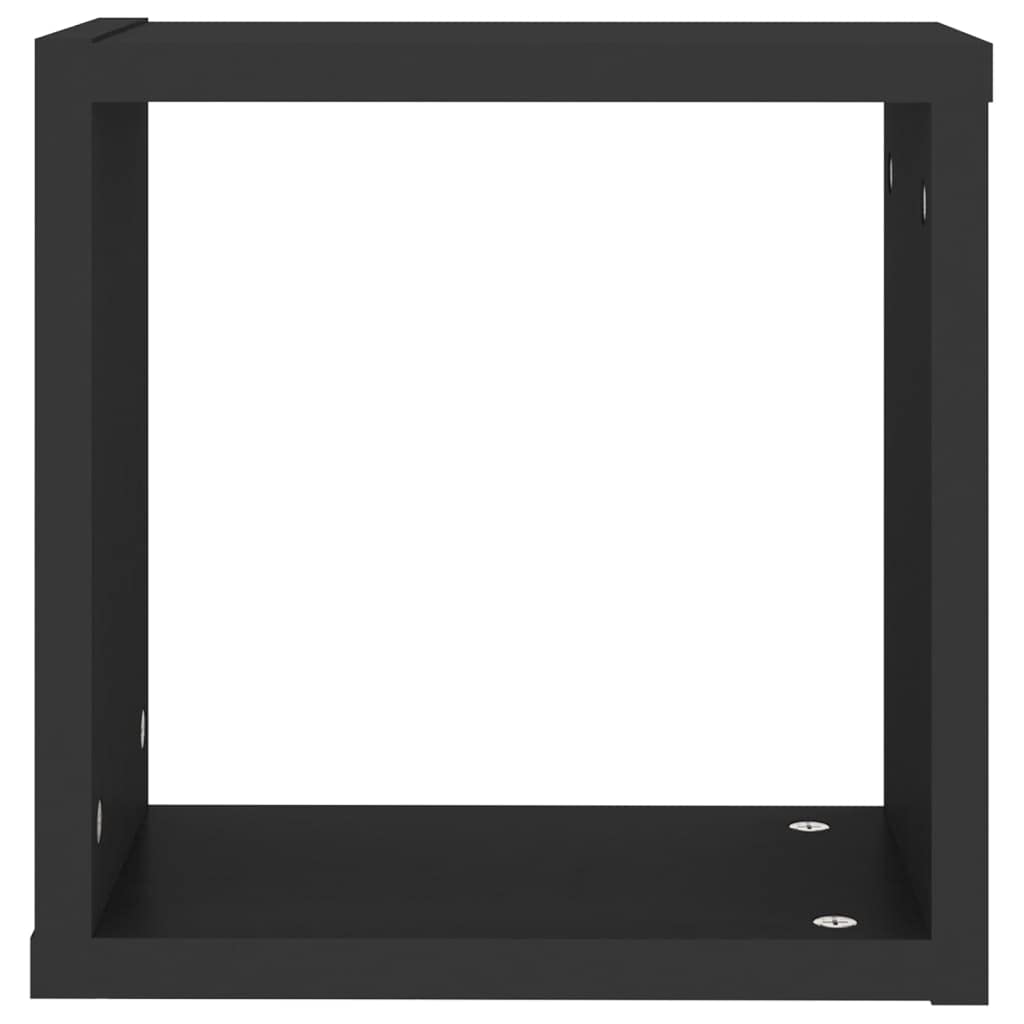 Scaffalature, mensole da parete e sporgenze, mensole cubiche da parete, 4 pezzi, nero, 30 x 15 x 30 cm