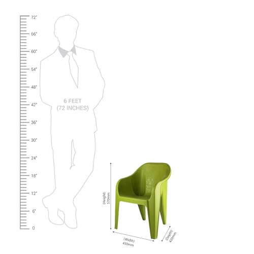 Image of CELLO Plastic Sofa Chair | Kursi | Matt and Gloss Pattern | Chairs for Home, Dining Room, Bedroom, Kitchen, Living Room, Office and Outdoor & Garden | Strong and Sturdy Structure | Green