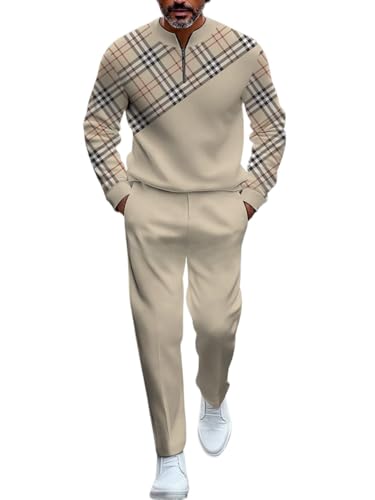 Men's Casual Sports Long Sleeve Jogging Suit Set