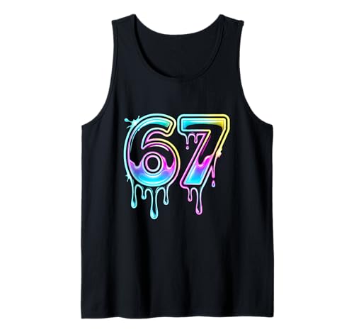 Six Seven Ice Cream Drip Cool Meme 67 Funny 6 7 Boys Youth Tank Top