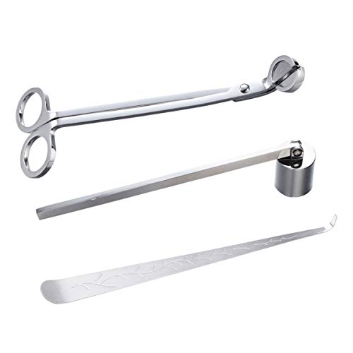 Conjunto de 3 peças de cortador de vela Healifty com cortador de vela, cortador de pavio e velas de