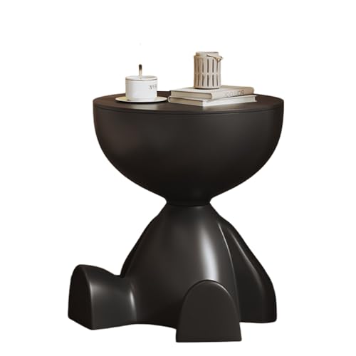 Mini Circle Side Table, Small Modern Bowl-Shaped Coffee Table, Sofa End Table Nightstand, Modern Bedside Home Decor for Living Room, Bedroom,Living Room (Black)