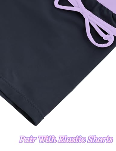 Image of Girls Swimsuits 2 Piece Summer Boyshort Bathing Suit Rash Guard Swimwear for Kids Child Beach with Sun Protection