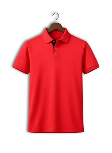 Image of 3BROS Men's Cotton Blend Half Sleeve Regular fit Comfortable Polo Neck T-Shirt (Pack of 1)