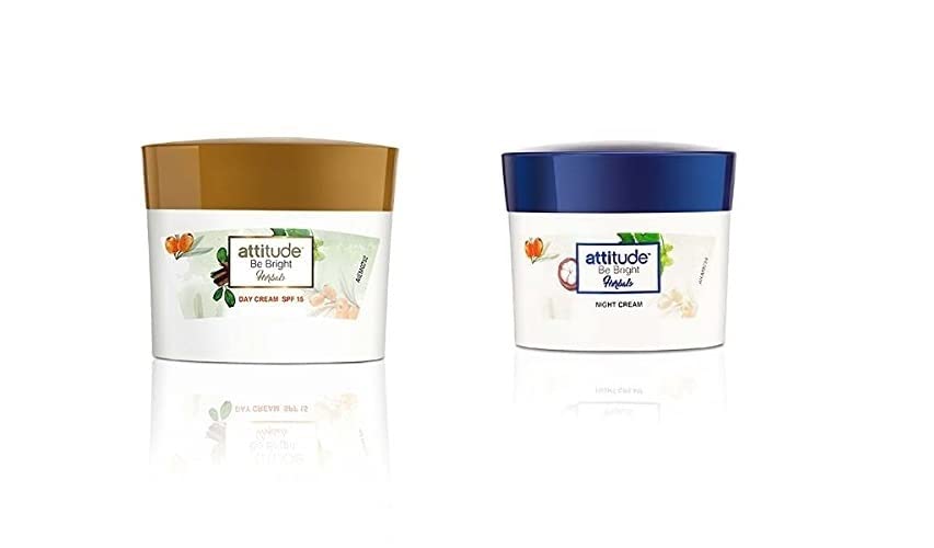 Image of Amway attitude be bright herbals day cream - 50 g and night cream -50g combo and multicolor hair /head band [ASSORTED] - COMBO