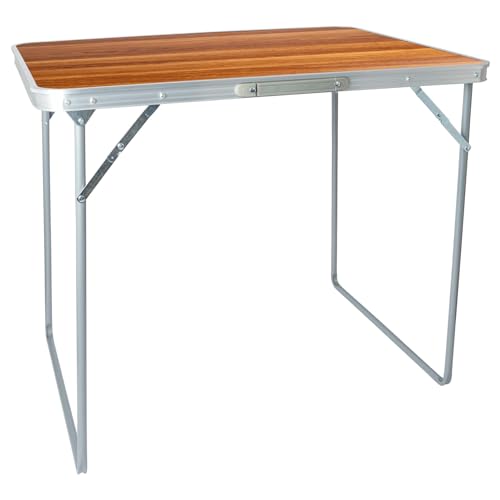 Harbour Housewares Folding Table - 80cm x 60cm - Wood - Small Met...