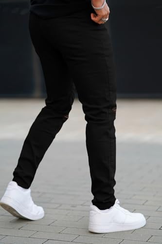GINGTTO Men's Skinny Jeans Stretch Ripped Tapered Leg