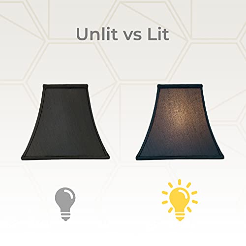 Image of Royal Designs, Inc. Regal Series Square Bell Lamp Shade, 6 x 12 x 10.5, Black