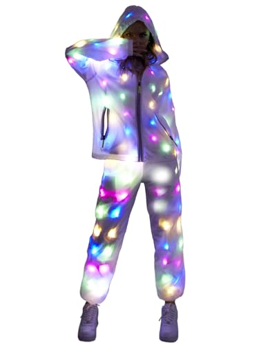 O-MAYEVER LED Light up Jacket For Women and Men Unisex Novelty Costume For Burning Man Party Carnivals Halloween Xmas Raves