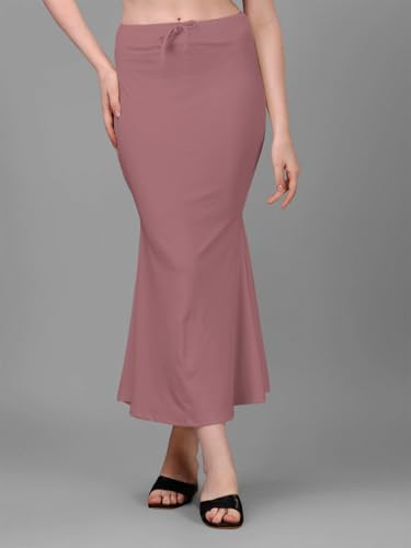 Image of Women's Saree Shapewear Petticoat, Cotton Blend Stretchable Mermaid Skirt, High Waist Tummy Control, Smooth Curve Fit with Adjustable Drawstring