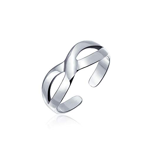 Personalized Romantic Midi Mid Finger Infinity Love Knot Toe Ring For Women Teen Polished .925 Silver Sterling Adjustable Customizable #TOP26