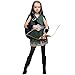Warrior Night Hooded Huntress Costume for Halloween Tween Girls with Accessories (Large (10-12yr)) Green