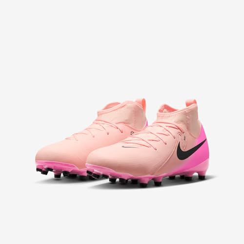 Nike Jr. Phantom Luna 2 Academy Little/Big Kids' MG Soccer Cleats (FJ2603-800, Crimson Tint/Pink Blast/Black) - Image 6