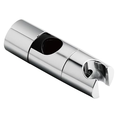 DmDoyy Supporto Soffione Doccia Regolabile 18-25 Mm, Saliscendi Doccia Cromato Senza Fori Con Giro 360°, Staffa Doccetta Scorrevole Per Barra Doccia, Installazione Istantanea