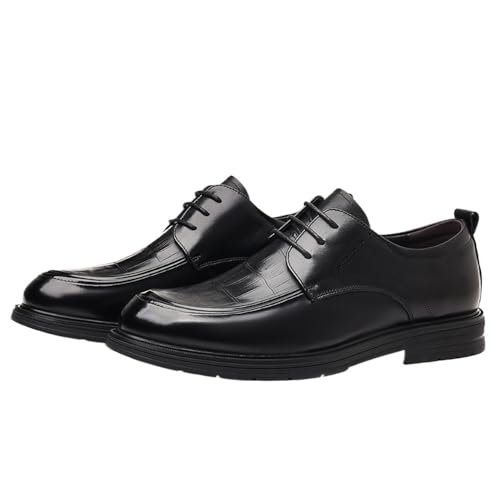 Men's Genuine Leather Oxford Dress Shoes Plaid British Style Breathable Business Formal Wedding Groom Spring Arrival