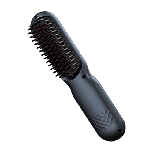Cepillo alisador de pelo para mujer, recargable con 3 temperaturas, cepillo térmico inalámbrico, alisador, para estilizar el volumen, control del encrespamiento, pelo largo y corto, hogar, viajes