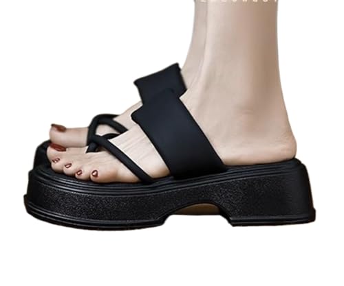 Sandals for women's summer new thick soled clip toe herringbone slippers2